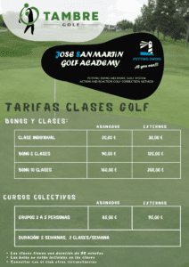 tarifas clases 2022 - JS Golf Academy